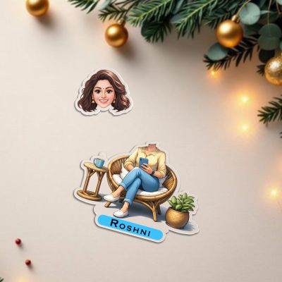 Personalized Bobblehead Caricature Gift for Woman, Boss Lady, Corporate Professional Birthday Gift for Sister Battery Powered Moving Head for Home & Office Tabletop Decor